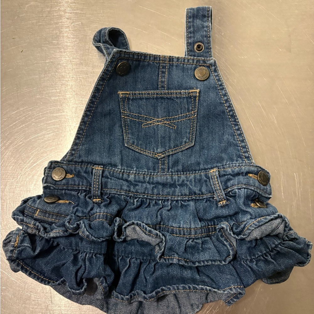 GAP Blue Denim Ruffle Skirt Overalls for Kids